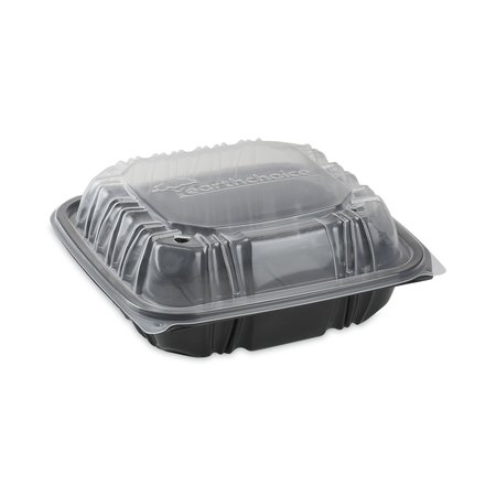 PACTIV EarthChoice Hinge-Lid Takeout Container, 1-Cmp, 38oz, 8.5x8.5x3, PK150 PK DC858100B000